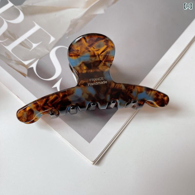 ヘアクリップ レディース バレッタ べっ甲風 アセテート素材 中号 ミディアムサイ...