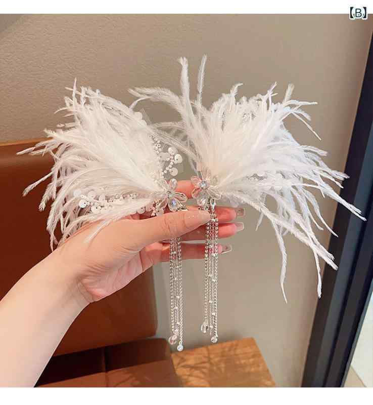 ヘアピン レディース 蝶 バタフライ タッセル ヘアクリップ イヤリング 妖精の羽 ...