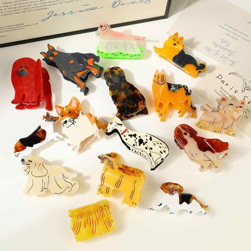 ヘアアクセサリー レディース 犬モチーフ バレッタ ヘアクリップ アニマル柄 ダルメシアン柄 イヌ ドッグ 手作り 髪留め 髪飾り まとめ髪 かわいい おしゃれ 普段使い