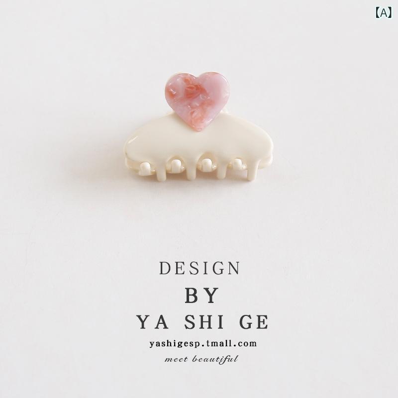 ヘアクリップ レディース 韓国 愛 ハート ミディアム エレガント 髪留め ハーフアップ 酢酸 アセテート..