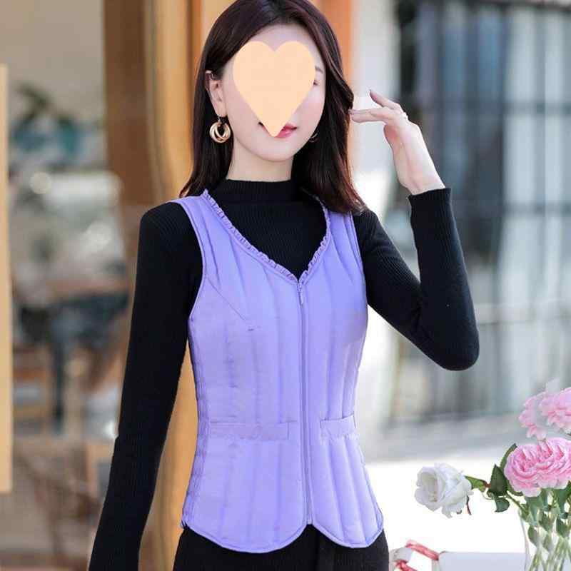 ダウンベスト レディース 韓国風 スリム ショート丈 インナーダウン 羽毛 ベスト 保温 チョッキ 50代 60代 軽量 薄手 あったか 通勤 普段使い ピンク系 ブラック系