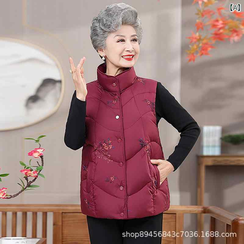 乐天商城 - ベスト レディース 中高年 女性用 ダウン あったか ポリエステル ゆったり レッド ブルー L XL XXL XXXL XXXXL XXXXXL 快適 普段使い