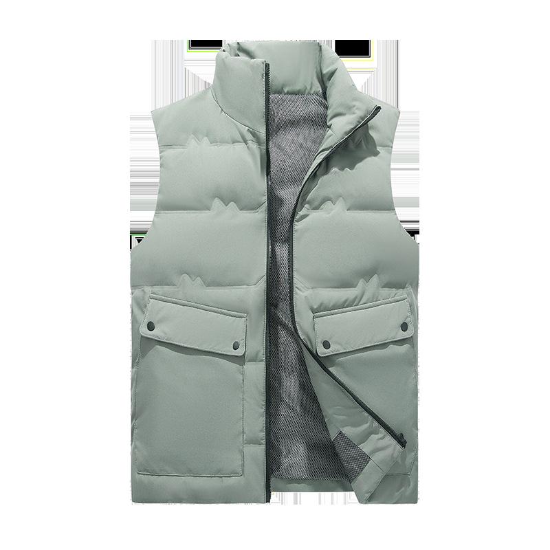 ダウンベスト 男性用 アウター スタンドカラー 秋冬 中国風 カジュアル チョッキ 防寒 あったか 暖かい 羽織り