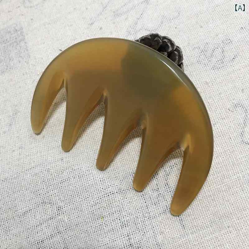 ヘアケア 五齿梳 牛角 マッサージ 頭皮 経絡 刮痧 健康 櫛(x10)