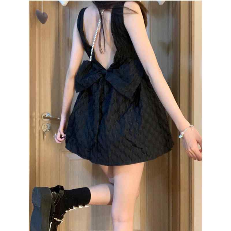 ワンピース レディース バレエ風 黒色 ノースリーブ ミニワンピース ウエストマーク チュールスカート Aライン フレアスカート