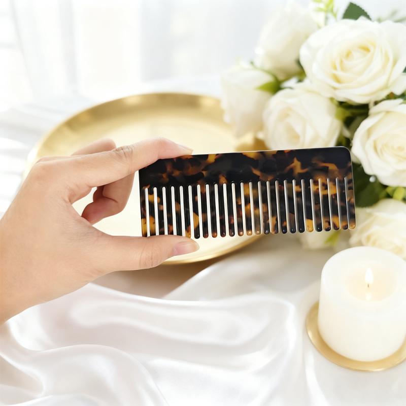 ヘアブラシ レディース 高級感 べっ甲風 アイボリー クッション マッサージ 頭皮ケア 携帯用