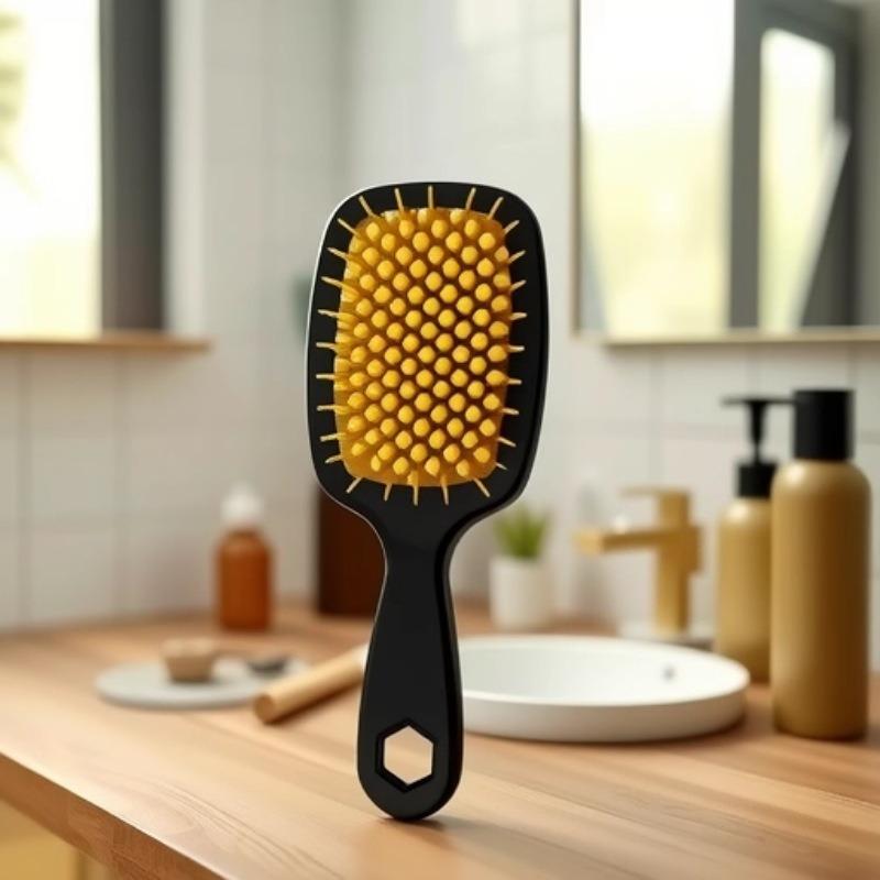 ヘアブラシ レディース マッサージ 櫛 絡まない パドルブラシ ドライヘア ウェットヘア 両用 持ちやす..