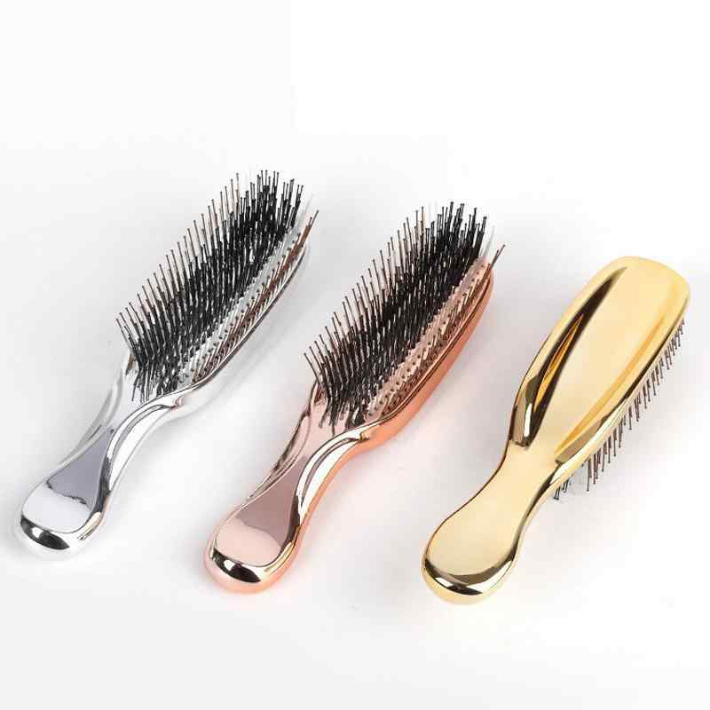 ヘアブラシ マッサージブラシ 頭皮マッサージ クシ 櫛 ローズゴールド 絡まない サラサラ つや 髪 艶 ABS 静電気防止
