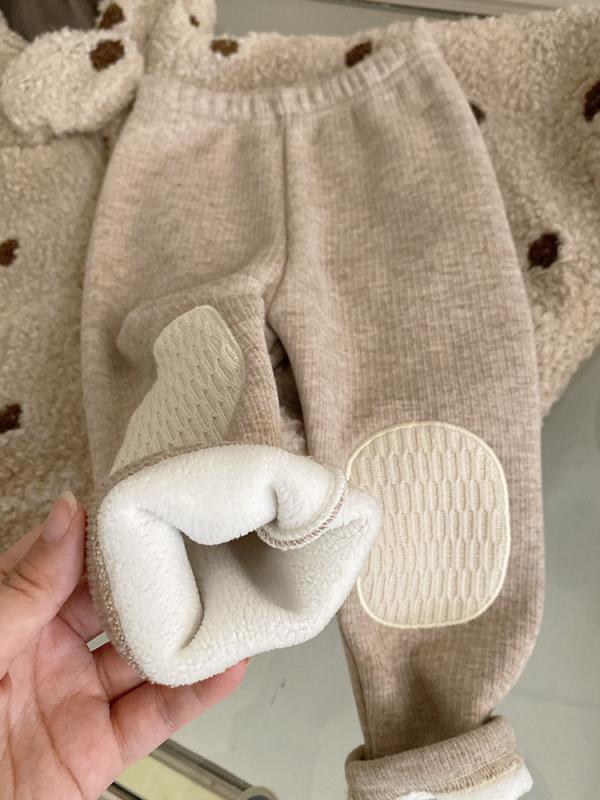 子供服 パンツ セットアップ かわいい 水玉模様 ボア フリース パーカー 裏起毛 あったか レギンス 女の子 秋冬 2点セット