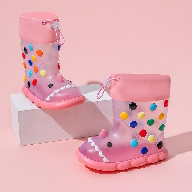 レインブーツ キッズ 子供用 男の子 女の子 幼児 小学生 レインシューズ ショート ミドル丈 魚柄 ドッ..