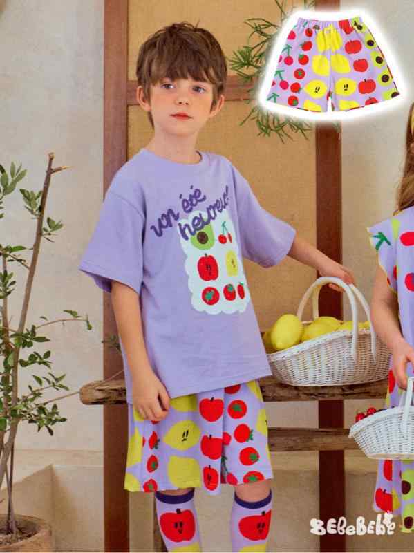 キッズ 男女兼用 パンツ フルーツ柄