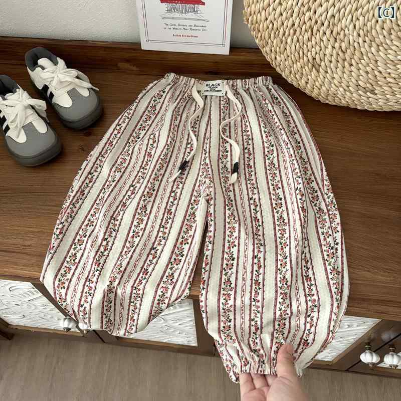 子供用パンツ サルエルパンツ エスニック柄 春夏 薄手 キッズ 男の子 女の子 蚊よけパンツ チャイナ風 個性柄 80 90 100 110 120 130 140 150 160cm