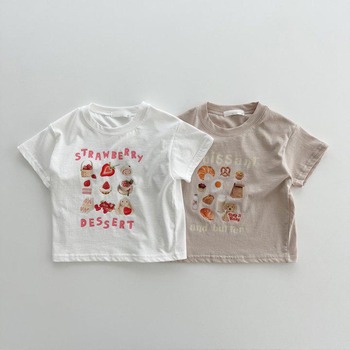 Tシャツ キッズ 子供服 半袖 トップス いちご柄 綿100% 吸湿速乾 かわいい カットソー 80cm 90cm 100cm..