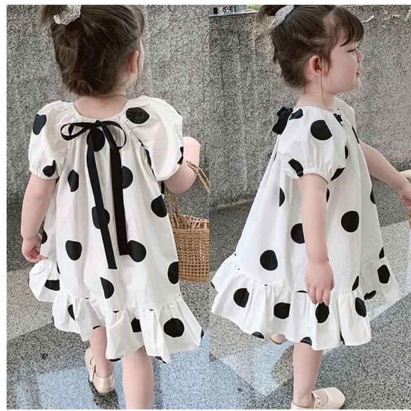 원피스 키즈 소녀 물방울 도트 프린세스 A라인 코튼 혼방 3세 4세 5세 6세 7세 8세 봄 여름 귀여운 아동복