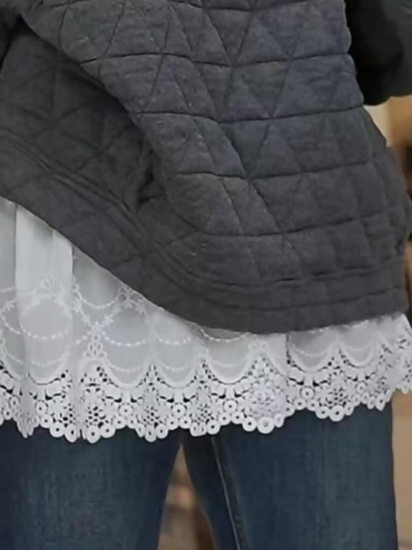 スカート レディース 接触冷感 竹節綿 レース 切り替え ミニスカート ペチコート 重ね着風 スカート 白 黒 秋冬 セクシー 私服 名媛