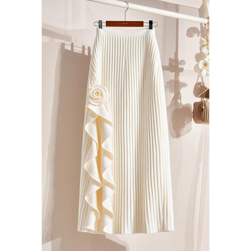 スカート レディース 春秋 Aラインスカート ミモレ丈スカート ハイウエスト 無地 ポリエステル ブラック ベージュ オフィス 通勤 きれ..