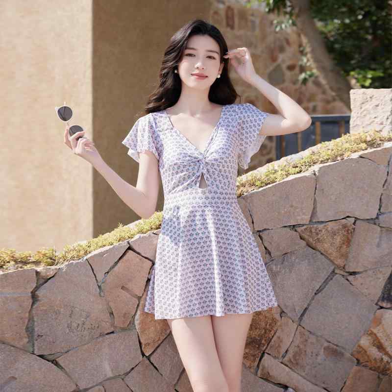 水着 レディース ワンピース 体型カバー 温泉 海水浴 プール スイムウェア 大きいサイズ 露出少なめ 半袖 競泳用 ポリエステル 伸縮性