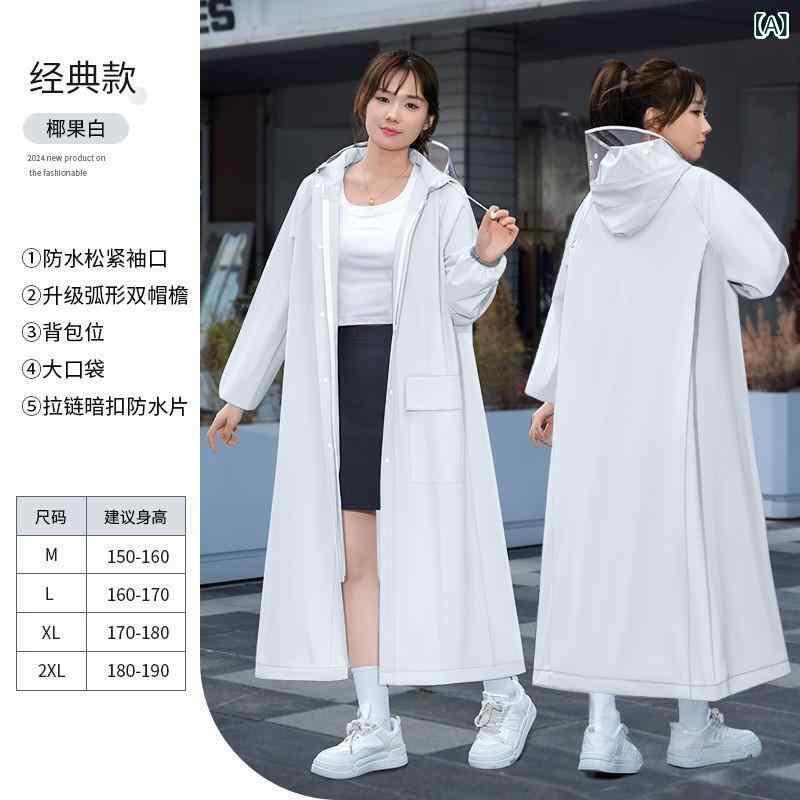 レインコート レディース EVA ロング丈 バイク用 ポンチョ 防水 全身 一体型 男性用 学生 オートバイ 雨具