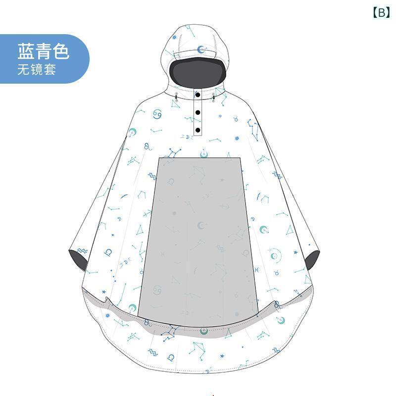 バイク スクーター用レインコート レディース バイク用レインポンチョ ロング丈 全身 膝下丈 PVC素材 防水 撥水 ミラーカバー付き