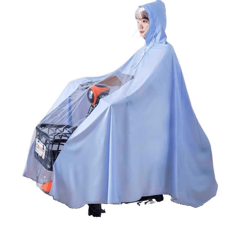 レインコート レディース 自転車用 バイク用 ポンチョ 厚手 防水 撥水 二人乗り ロング丈 電気自動車 ..