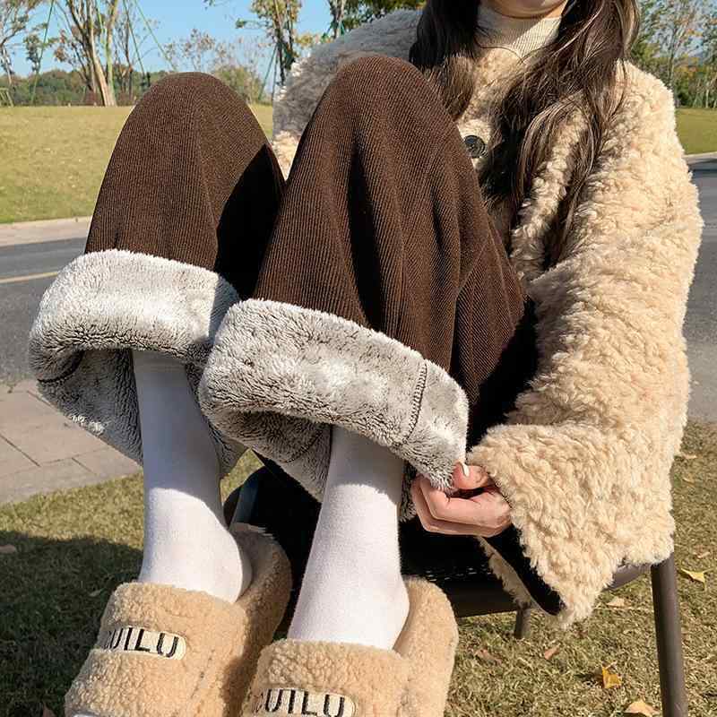 パンツ レディース 秋冬 高見え ワイドパンツ 裏起毛 あったか ストレート スラックス シェニール コールテン風 ゆったり リラックス 黒 ブラック ブラウン アイボリー S M L XL