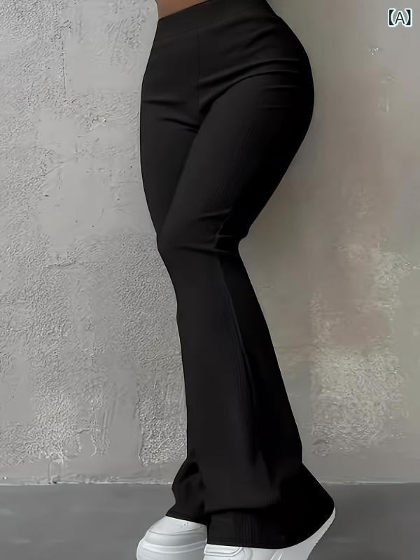 パンツ レディース 秋冬 リブ 高見え 美脚 ...の紹介画像2