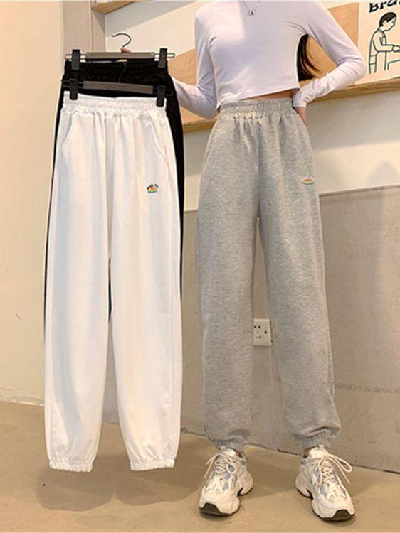 パンツ レディース 大きいサイズ ハーレムパンツ 刺繡 ルーズ 楽ちん スウェットパンツ ジョガーパンツ 高腰 スポーツ 普段使い 部屋着..