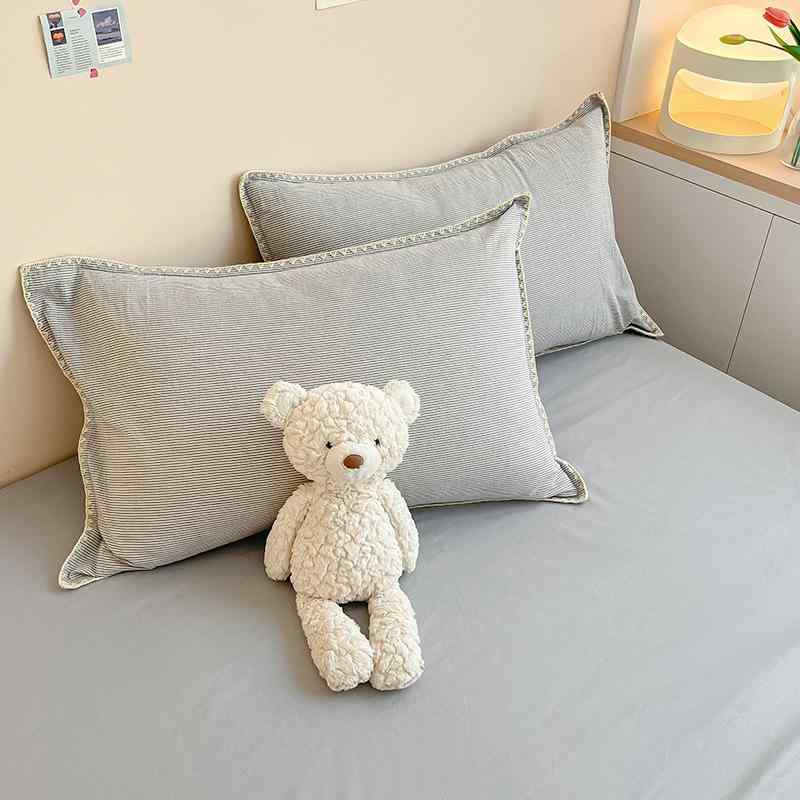 寝具 レディース メンズ 高密度純綿 水洗い綿 ベッドシーツ ベッドカバー 布団カバー 4点セット ストラ..