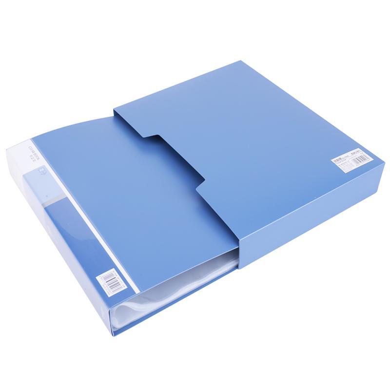 Clear Cases, Files - ファイル A4 80ページ 大容量 書類 契約書 領収書 整理 収納 保管 事務用品 オフィス用品 ブルー