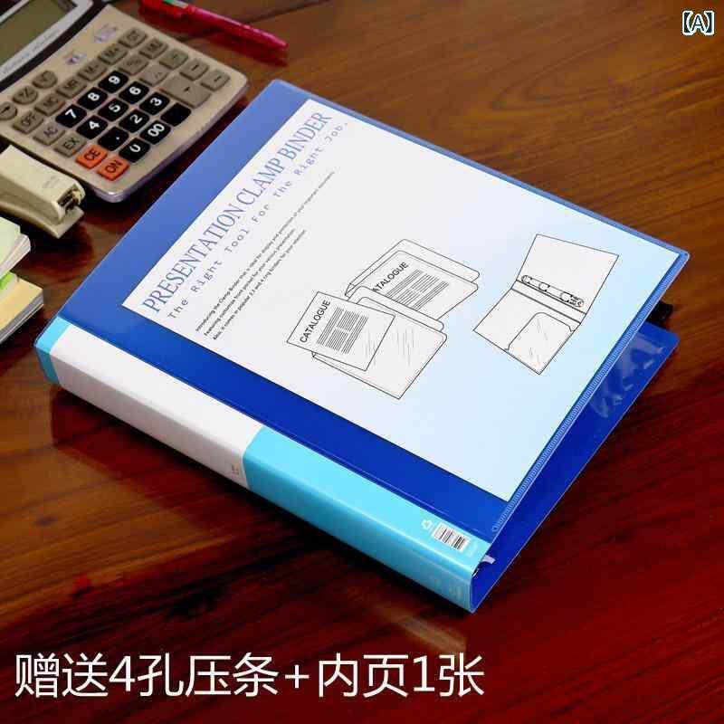 ファイル A4ファイル バインダー 4穴 大容量 D型 穴あけ 穴あけパンチ 資料整理 書類 収納 青 赤 緑 オレンジ 白 紫 5色分類紙 11穴 内袋 2