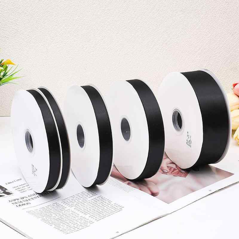 リボン DIY 手芸 ギフトラッピング ヘアーアクセサリー ブラック ポリエステル 0.3cm 0.6cm 1cm 1.2cm ..