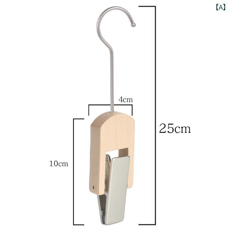ハンガー 胡桃木 S字フック 衣類ハンガー 木製 ウッドリング クリップ付き 天然木 無垢材 Sフック 衣類 ズボン スカート