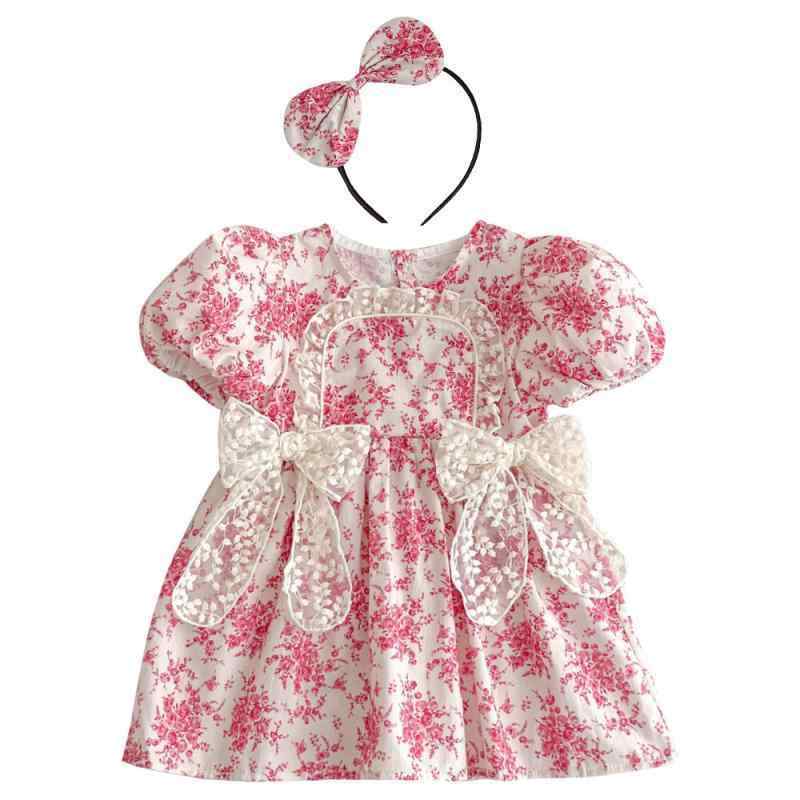 ロンパース・カバーオール ベビー服 女の子 半袖 レース ワンピース 姉妹コーデ コットン100％ 新生児 乳幼児 幼児 接触冷感 普段使い かわいい ピンク系