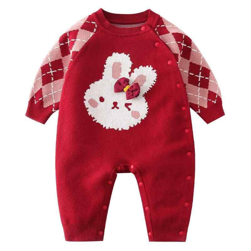 ベビー服 女の子 ロンパース 春秋 長袖 コットン100% 新生児 赤ちゃん カバーオール うさぎ柄 かわいい..