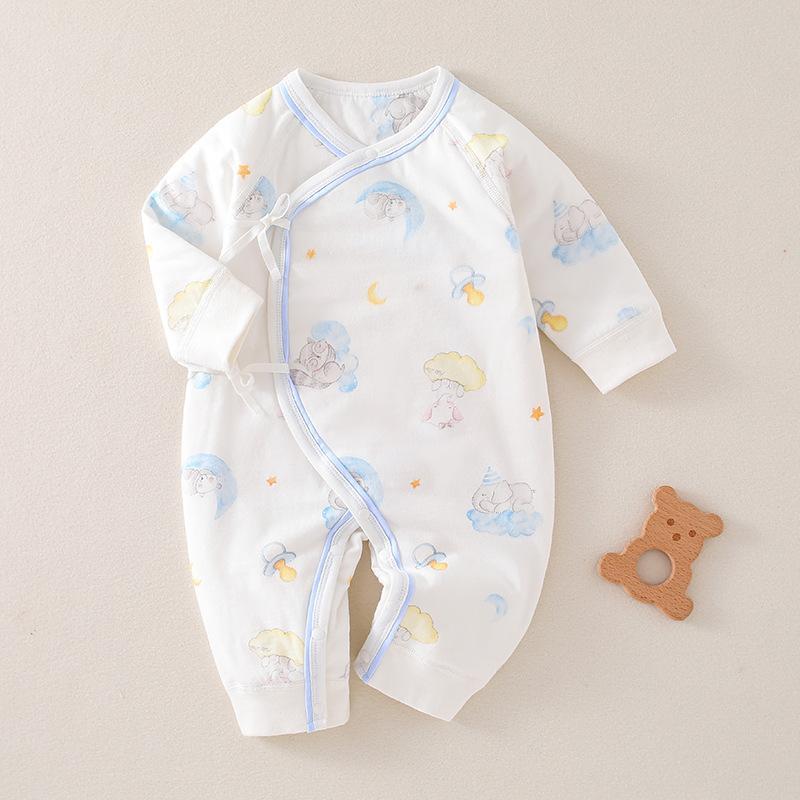 ベビー服 新生児 肌着 ロンパース 冬 秋冬 コットン 綿100% 長袖 蝶々柄 かわいい 0歳 3ヶ月 乳幼児 あったか