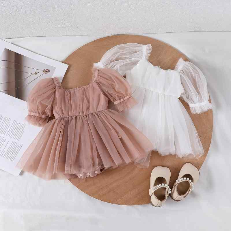 ロンパース ベビー服 女の子 大判蝶結び チュールスカート 新生児 春夏 半袖 コットン プリンセス かわいい