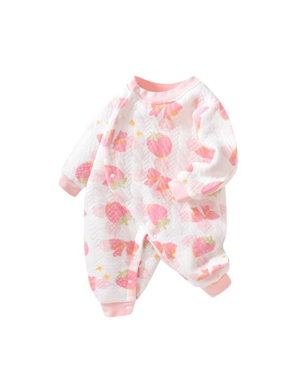 ベビー服 カバーオール 春秋 男女兼用 新生児 コットン ジャンプスーツ 赤ちゃん 幼児 長袖 前開き 厚..