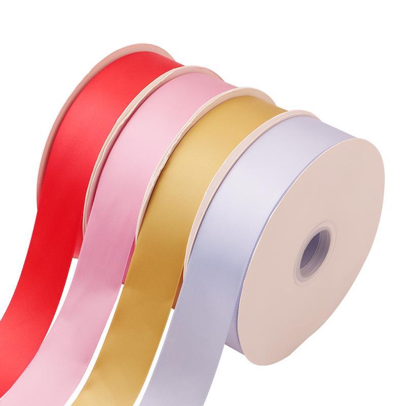 リボン 4cm ポリエステル 無地 ギフトボックス DIY 材料 花屋 ケーキ店 装飾 カラーリボン 花 包装 本白 灰色 金属灰 米色 漂白 ブラック 木炭 浅粉 ピンク 淡粉 暗粉 玫粉 艶粉 暗玫粉 蜜桃粉 玫紅 粉紫 紫紅 肌色 サンゴ粉 大紅