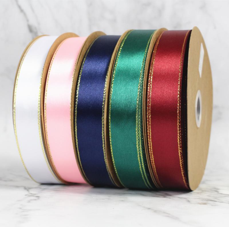 リボン ギフト 包装用リボン ポリエステル 無地 ワインレッド ピンク ベージュ ブラック