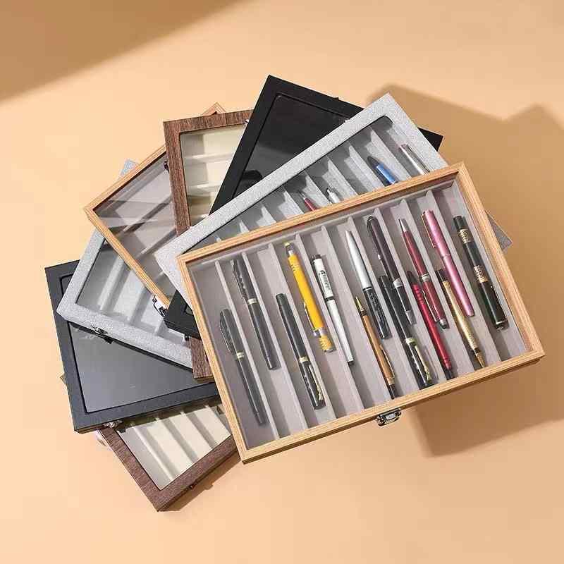 ペンケース レディース メンズ 筆箱 ふでばこ 文房具 収納ボックス 8本 10本 木製 大容量 防塵 筆記具 ..
