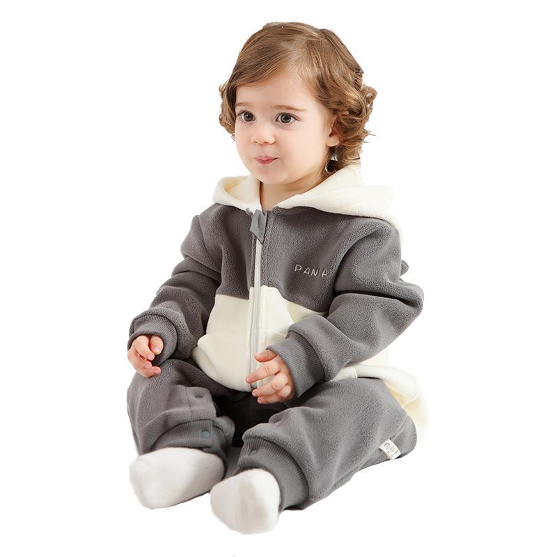 ベビー服 カバーオール 春秋冬 男女の赤ちゃん用 アニマル かわいい 静電気防止 ポリエステル 長袖 前開き ジッパー 厚手 66 73 80 90 100cm