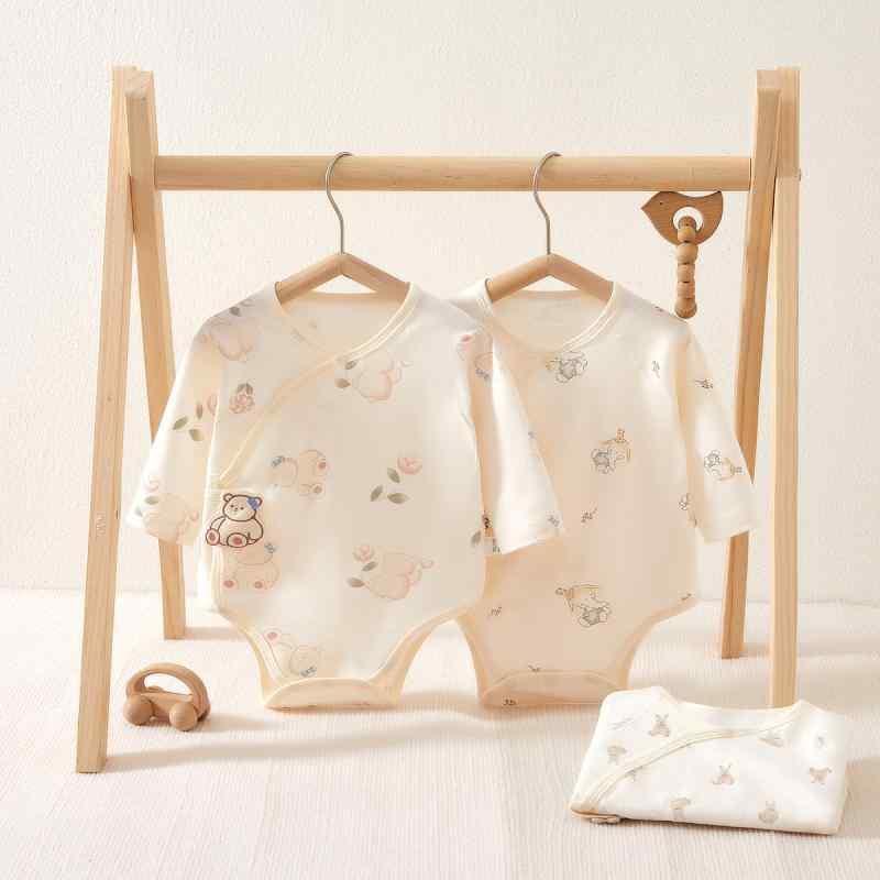 ベビー服 ロンパース 長袖 コットン 新生児 カバーオール 春秋冬 斜め前開き 股下スナップボタン 花柄 ..