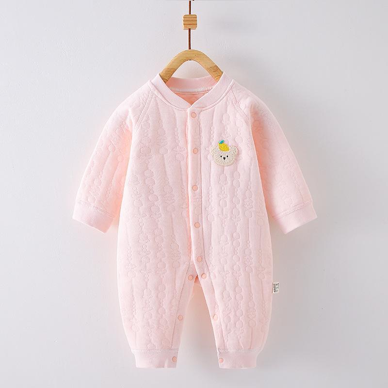 ・素材: 綿100%・袖丈: 長袖・スタイル: カジュアル・カラー展開: 小熊白色, 小熊粉色, 小熊藍色, 小熊黄色, ピンク水蜜桃, オレンジ花環熊, ピンク花語兔・サイズ展開: 59cm, 66cm, 73cm, 80cm, 90cm...