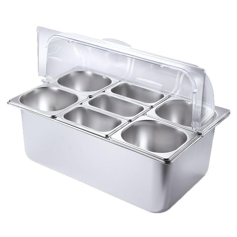 調味料入れ ステンレス製 業務用 ふた付き 長方形 容器 スパイス ボックス 薬味入れ キッチン 飲食店 ..