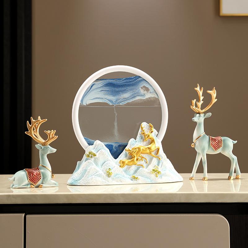 ・素材: 樹脂・スタイル: 中華風・IP授权: 是・IP授权类型: その他・IP名称: 516流沙鹿・素材種類: プラスチック、樹脂・カラー: 麋鹿沙画天藍H513.白框藍沙, 麋鹿沙画天藍H513.白框黄沙, 麋鹿沙画深藍H515.白框藍...