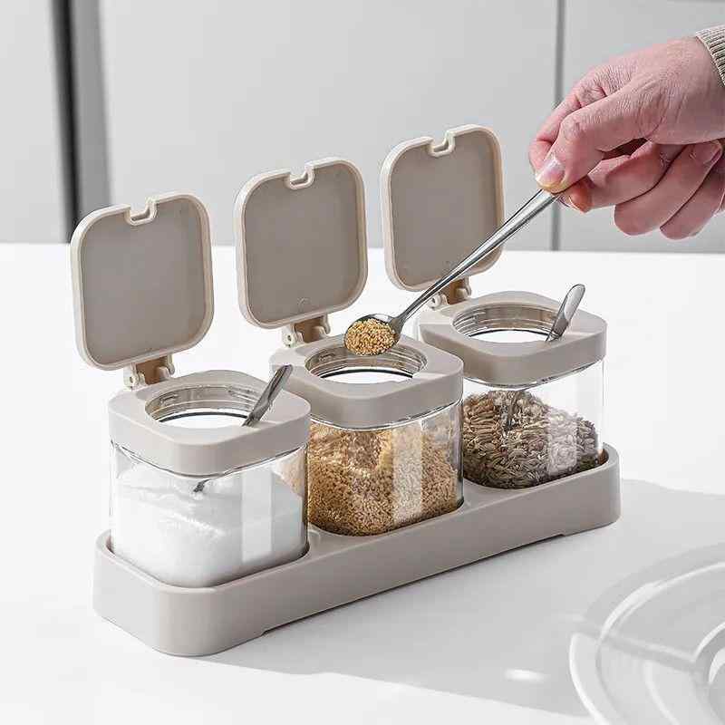 調味料入れ ガラス製 スパイスボトル 塩 コショウ 砂糖 味の素 保存容器 家庭用 キッチン収納 白色 黒色