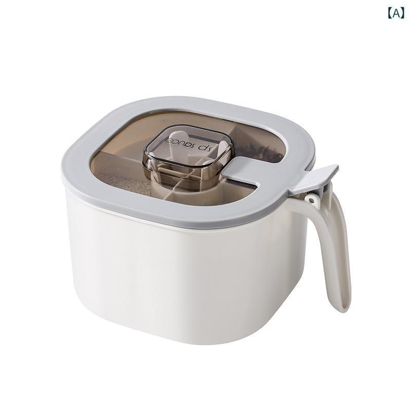 調味料入れ 多機能 キッチン スパイス 塩 砂糖 容器 収納 ケース ストッカー 保存 おしゃれ ホワイト ..