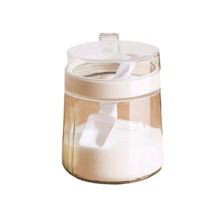 調味料入れ ガラス製 スパイスボトル 調味料 容器 家庭用 密封 防湿 調味料缶 塩入れ 収納ケース