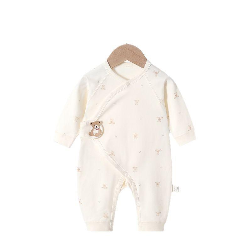 ベビー服 ロンパース 新生児 赤ちゃん 綿100% 長袖 カバーオール かわいい アニマル柄 春秋 出産祝い ギフト 52cm 59cm 66cm