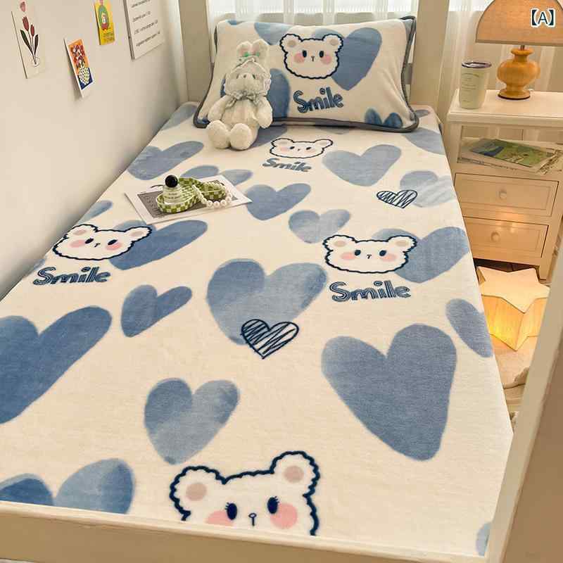 寝具 子供用 フランネル ベッドシーツ シングル ミルク 珊瑚絨 毛布 厚手 あったか...